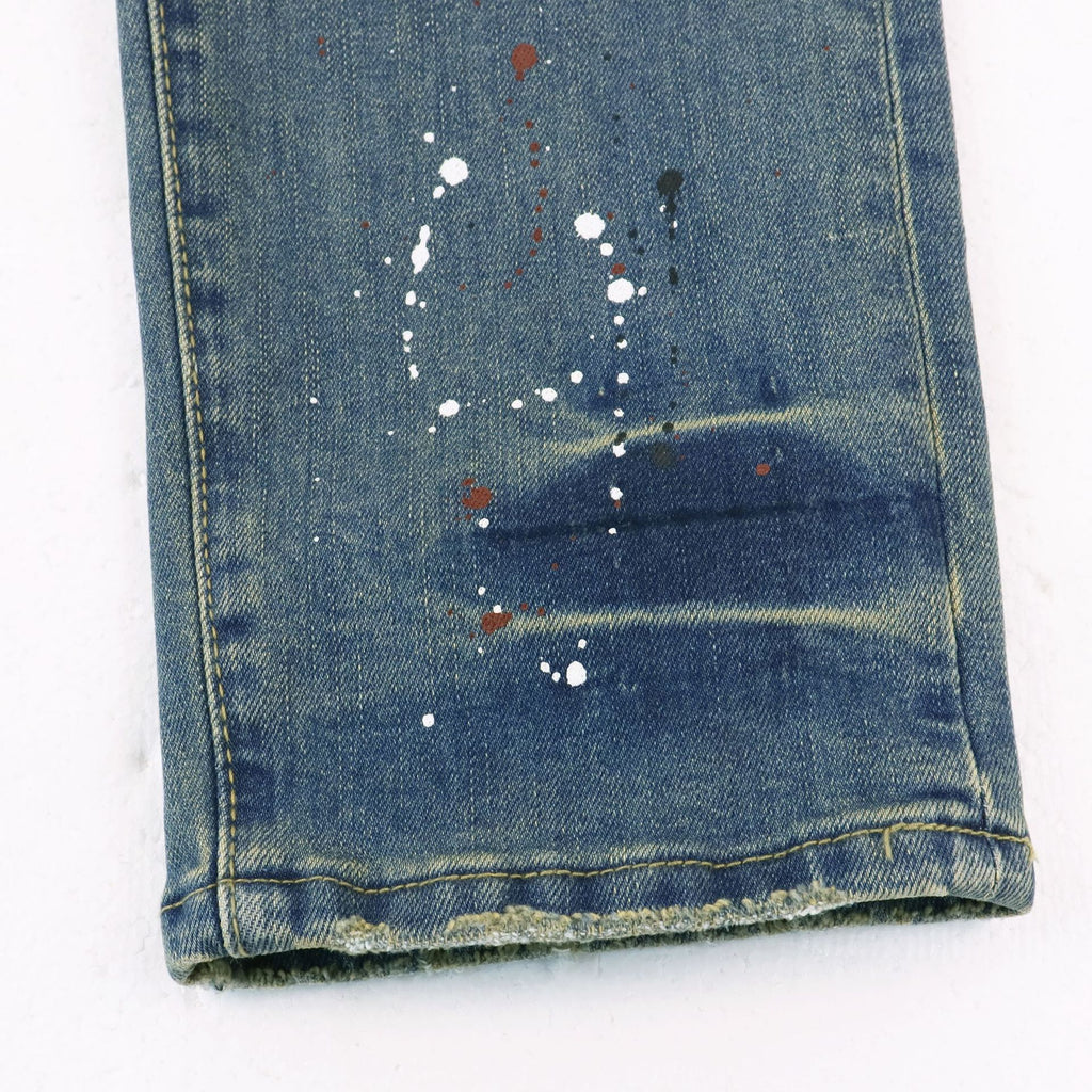 Purple Brand Splash Paint Distressed Skinny Denim Jeans Unisex