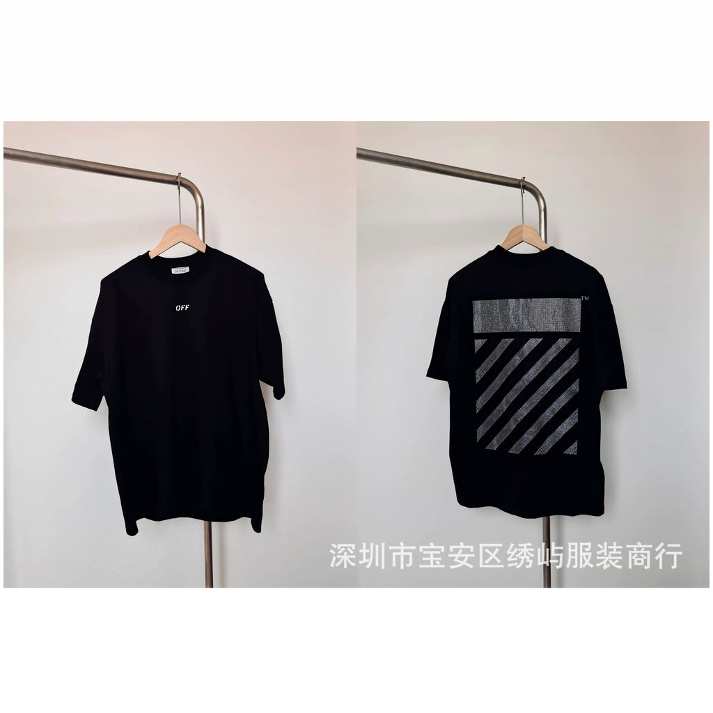 Off White Arrow Print Crew Neck Short Sleeve T Shirt Unisex