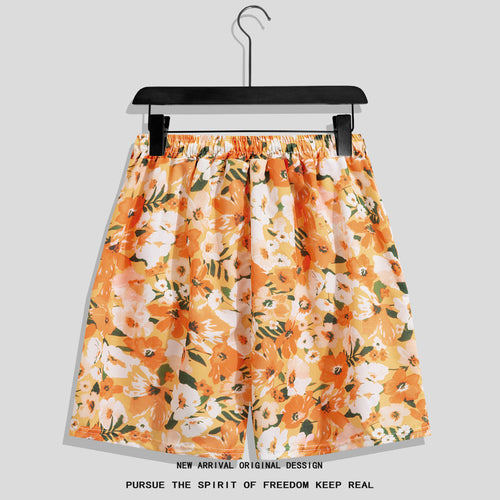 Couple Hawaiian Floral Set Loose 5 Inch Shorts T3664-T3699