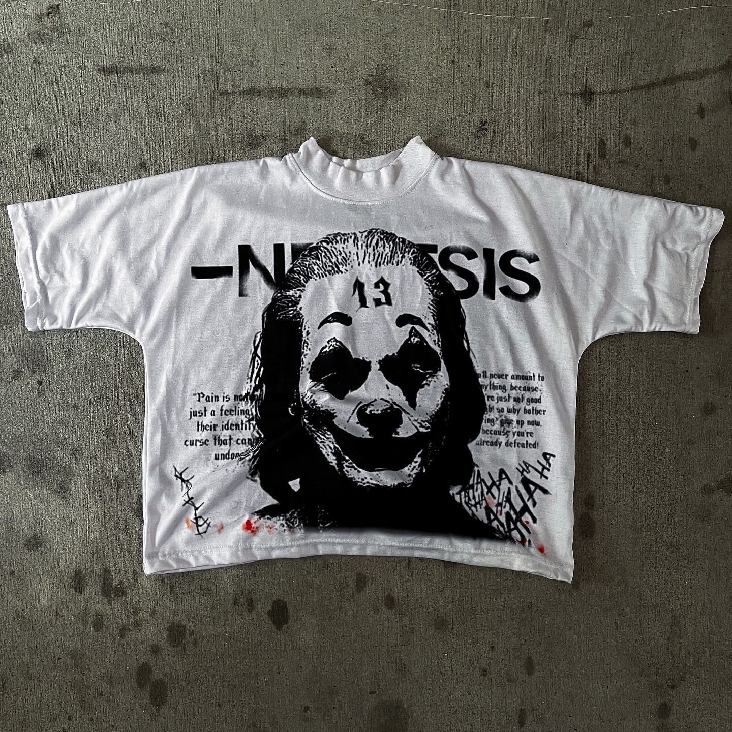 Streetwear-Shirt im Gothic-Stil von Saint Michael mit Grafik – Unisex Oversized Baumwoll-T-Shirt