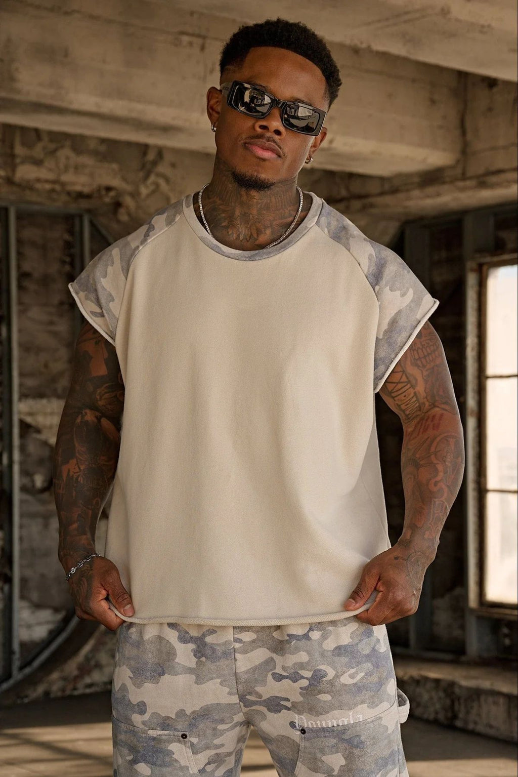 YOUNGLA 4243 Raw Raglan Tanks