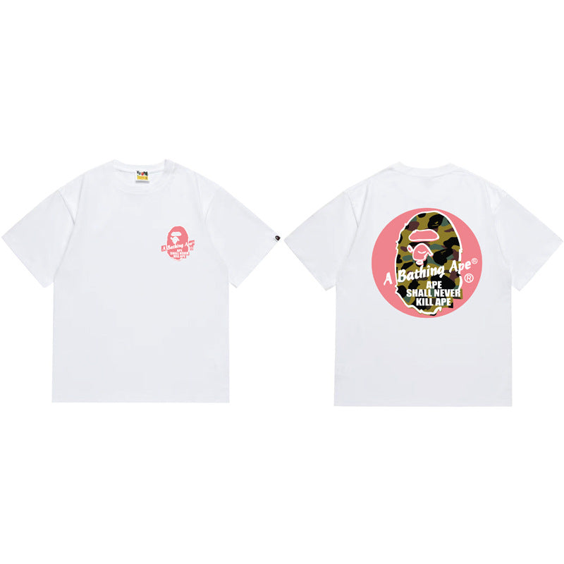 BAPE Ape Head Shark Print Loose Casual Unisex T-Shirt