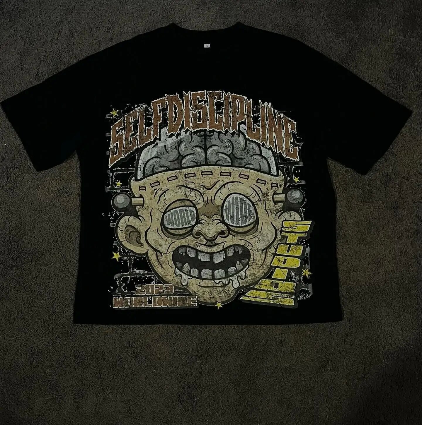 Hellstar Style Vintage Hip Hop Grafik Oversized Streetwear Baumwoll-T-Shirt