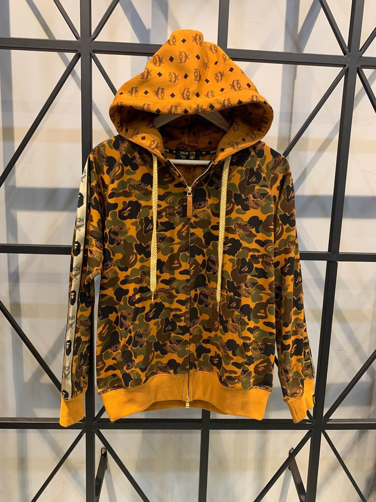 BAPE × MCM Camo Zip-Up Hoodie Brown Camo