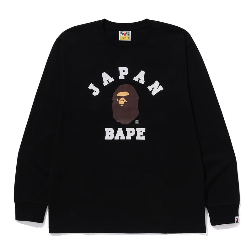Bape Multi‑Ape‑Head Graphic Oversized Long Sleeve Tee Streetwear