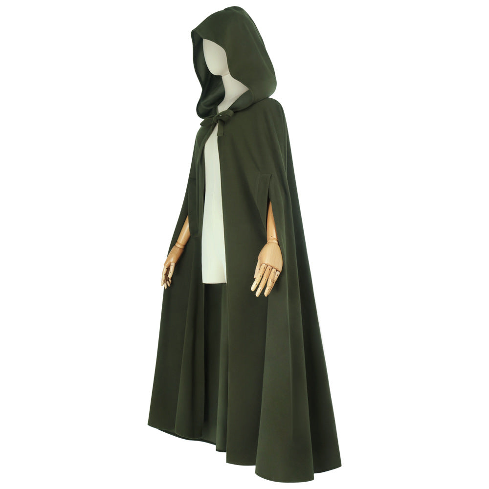Halloween Medieval Hooded Cloak Hobbit Elf Renaissance Cosplay Cape