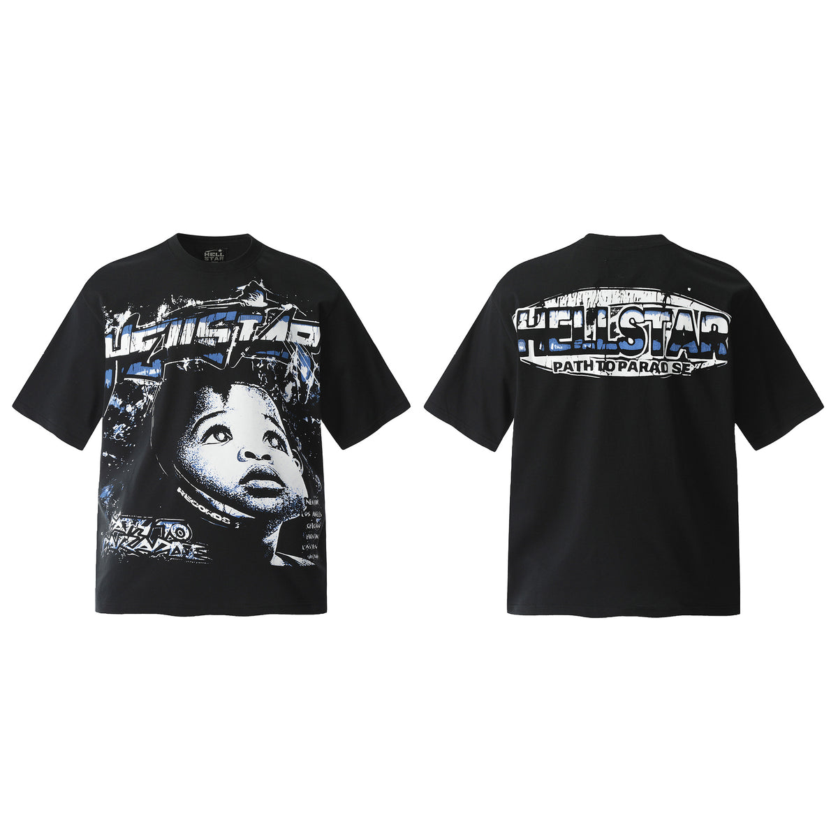 Hellstar Multi‑Graphic Vintage Washed Oversized Tee Streetwear