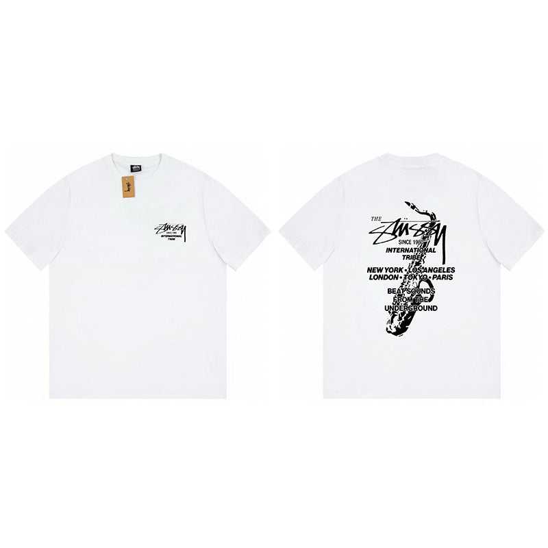 Stussy Graphic Print Collection Loose Casual Short Sleeve T-Shirt