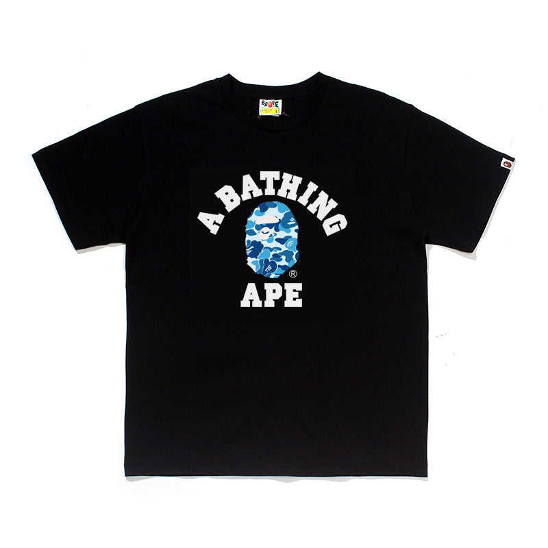 Bape Multi‑Ape‑Head Graphic Oversized Tee Streetwear Unisex