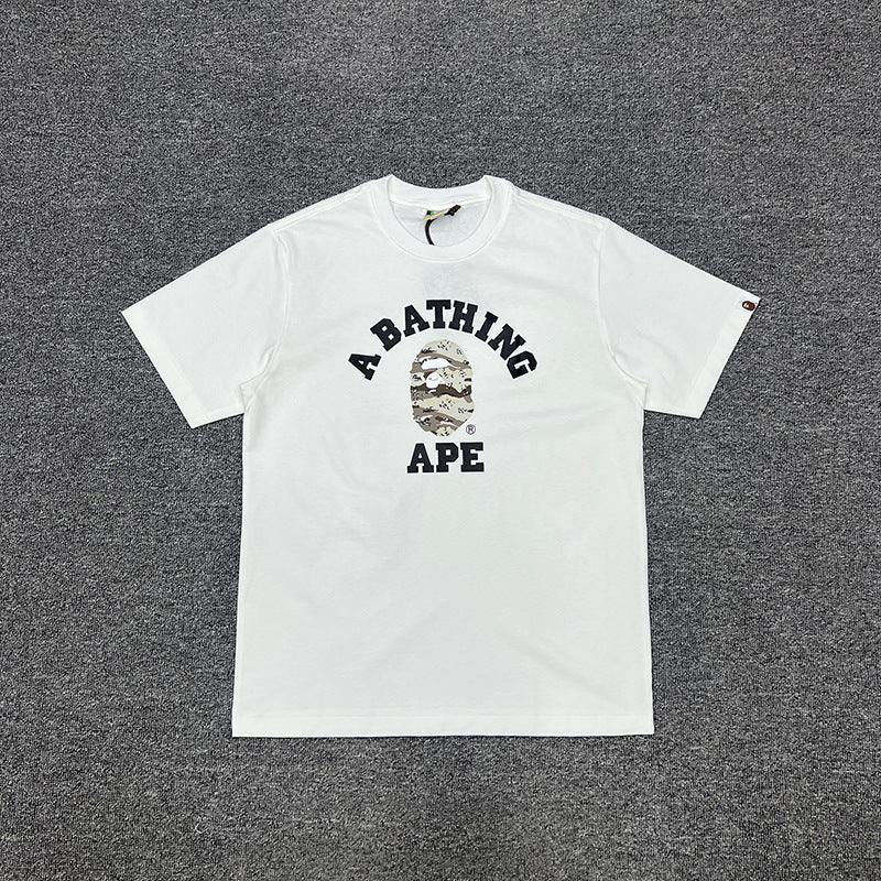 Bape Shark Camo Zip Graphic Oversized Tee Streetwear Unisex