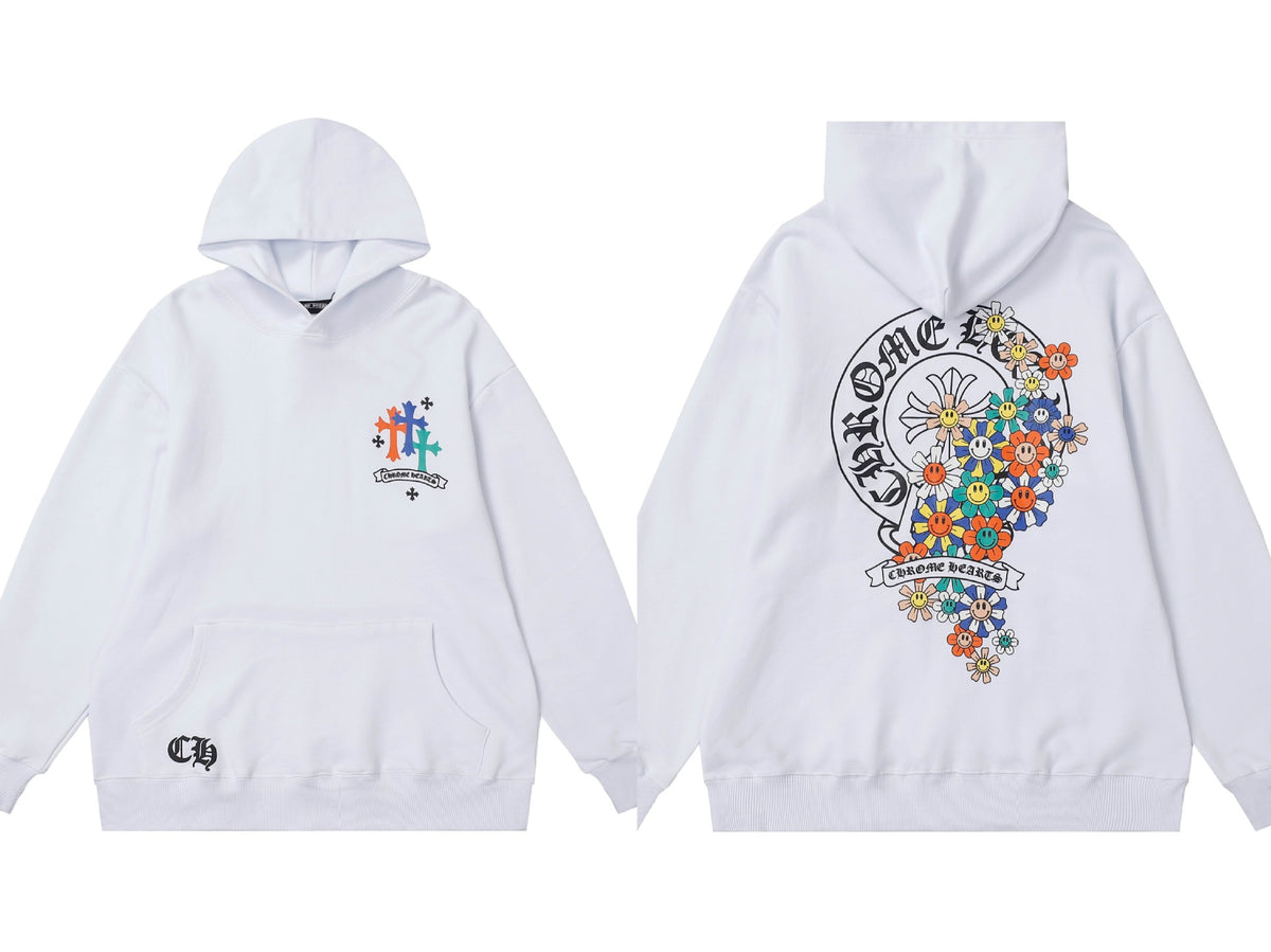 Chrome Hearts Horseshoe Cross Hoodie Goth Streetwear Graphic Pullover