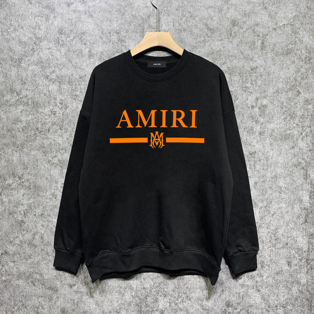 Amiri MA Bar Crewneck Sweatshirt Logo Print Street Pullover