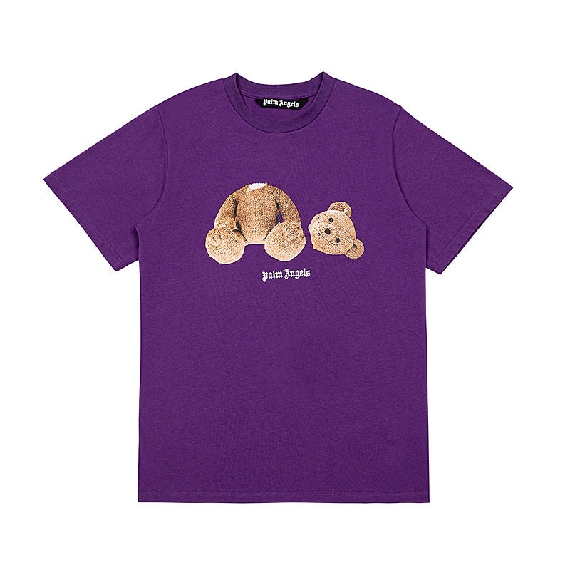 Palm Angels Teddy Bear Graphic Tee Loose Unisex Streetwear T-Shirt