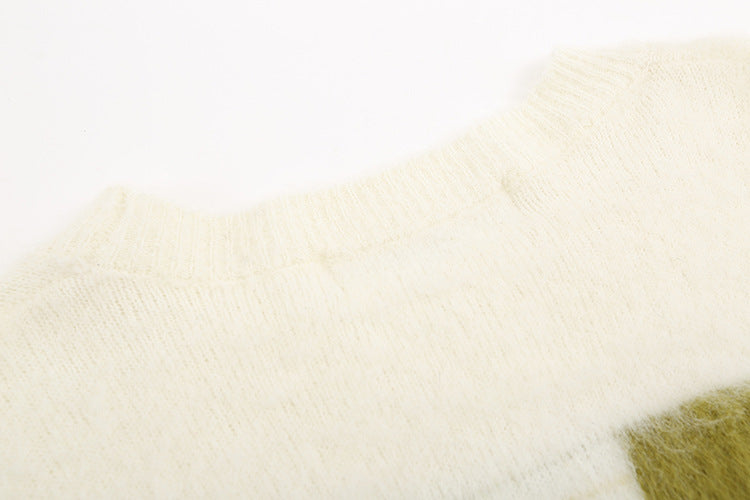 Off-White Arrow Mohair Sweater Gradient Fluffy Knit Pullover & Hoodie