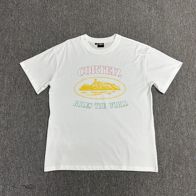 Corteiz Alcatraz Logo Letter Crew Neck Short Sleeve T‑Shirt Unisex