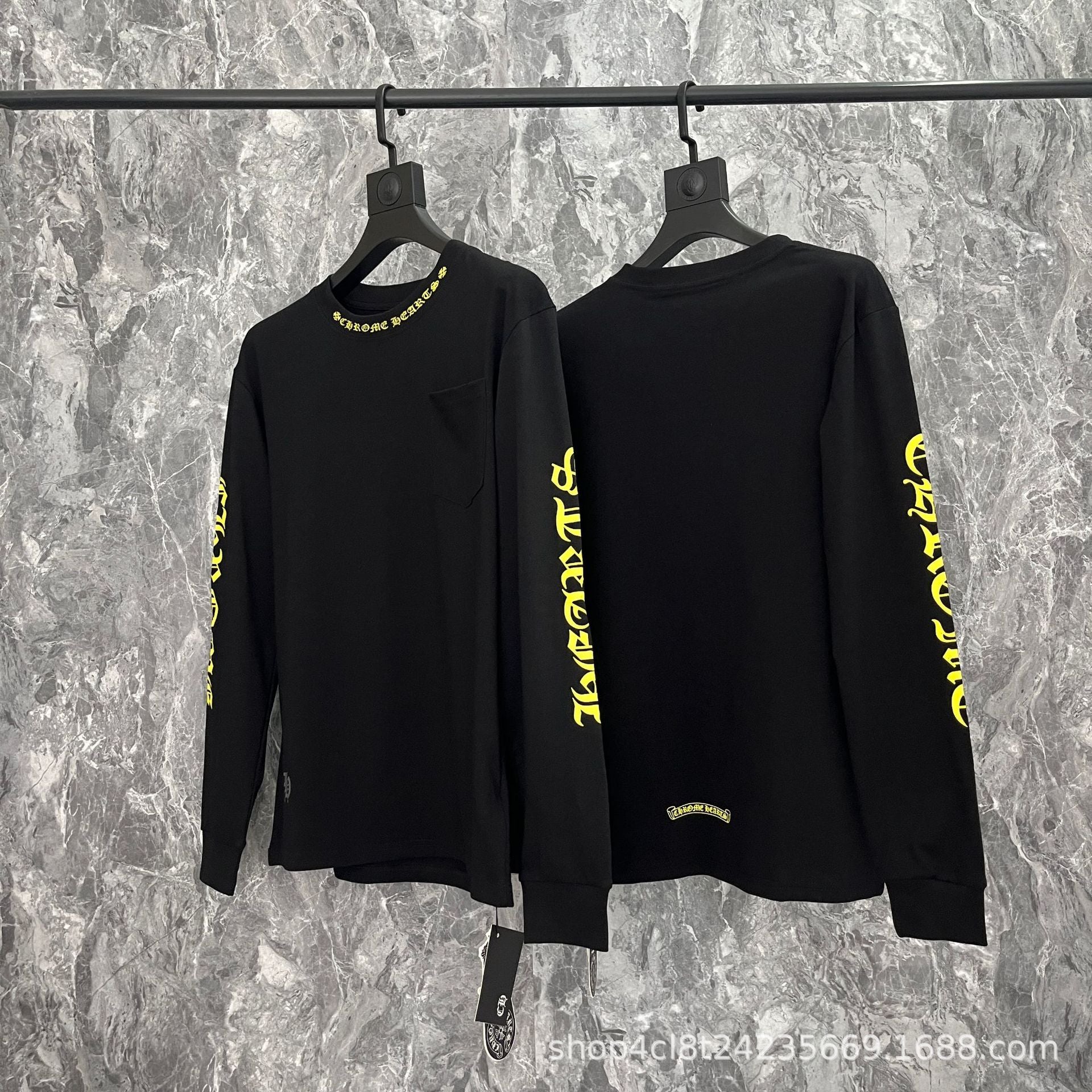 Chrome Hearts Cross Horseshoe Sanskrit Print Long Sleeve Tee Unisex