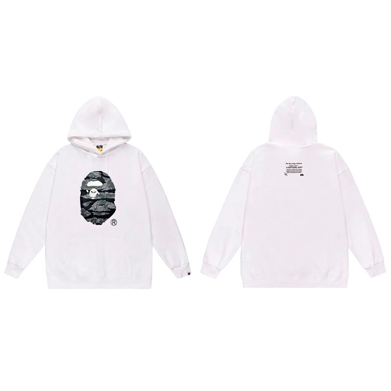BAPE Ape Head Graphic Hoodie Camo Print Loose Cotton Pullover