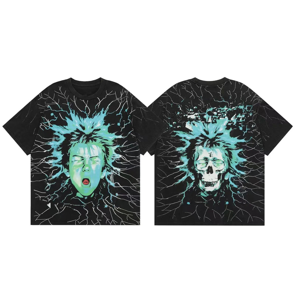 Y2K Hellstar Style Graphic Unisex Oversized Streetwear Cotton Tee