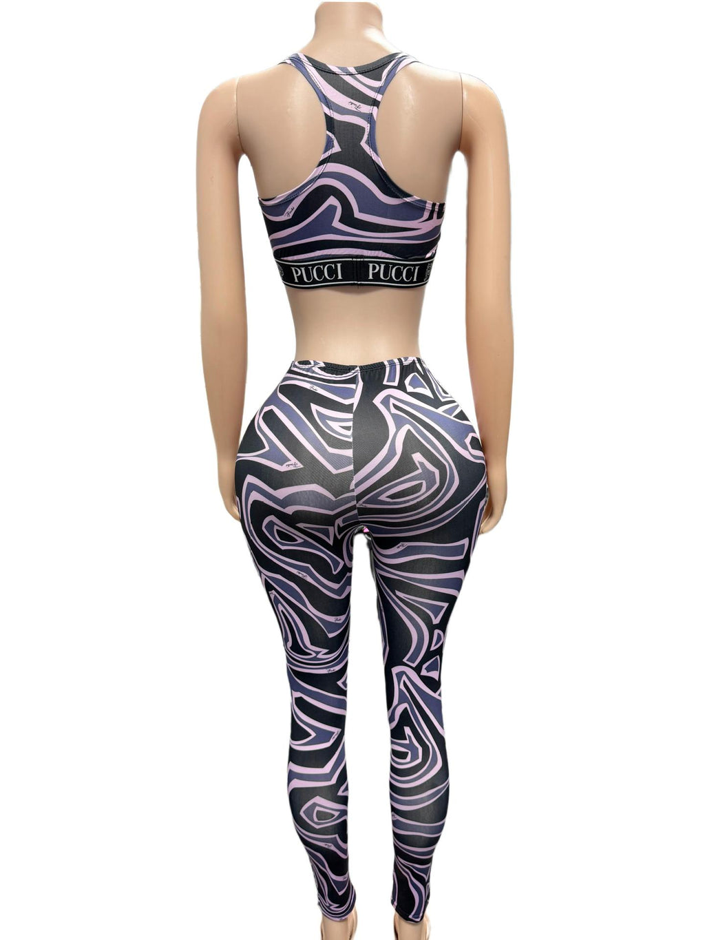 Emilio Pucci Geometric Eye Print Tank Top Leggings 2 Piece Set Women