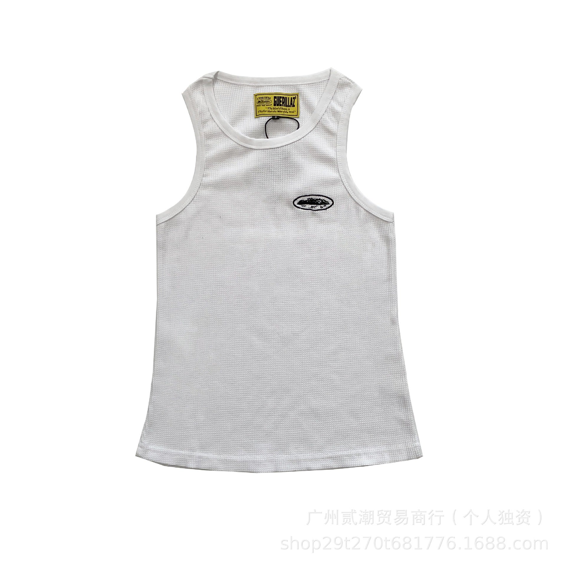Corteiz Style Y2K Geripptes Tanktop Ärmelloses Streetwear Basic Weste