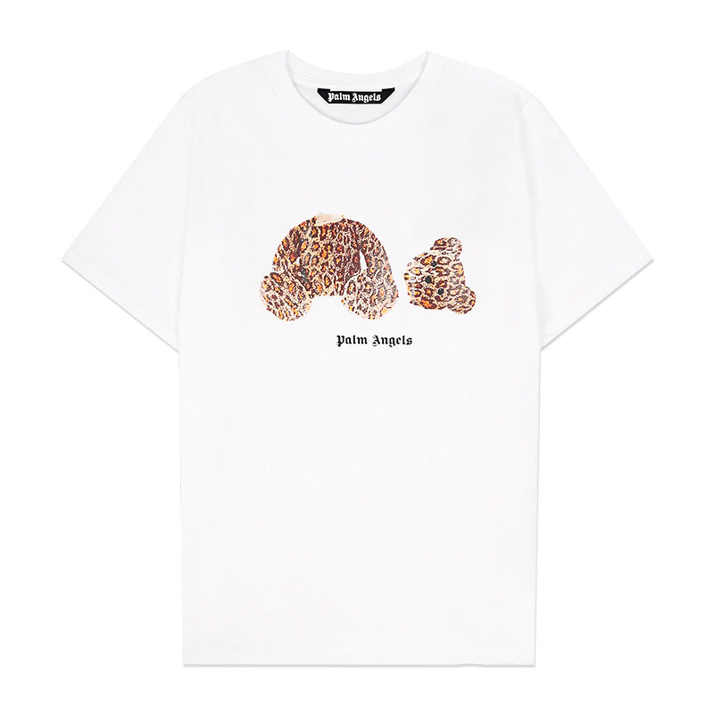 Palm Angels Teddy Bear Graphic Tee Loose Unisex Streetwear T-Shirt