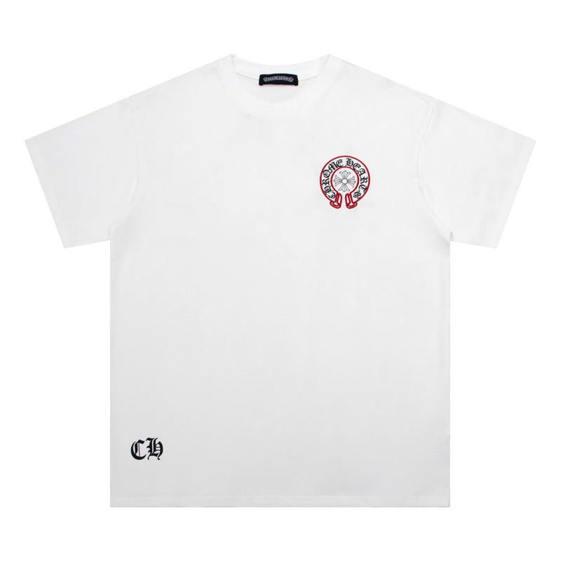 Chrome Hearts Horseshoe Cross Floral Crew Neck T‑Shirt Unisex