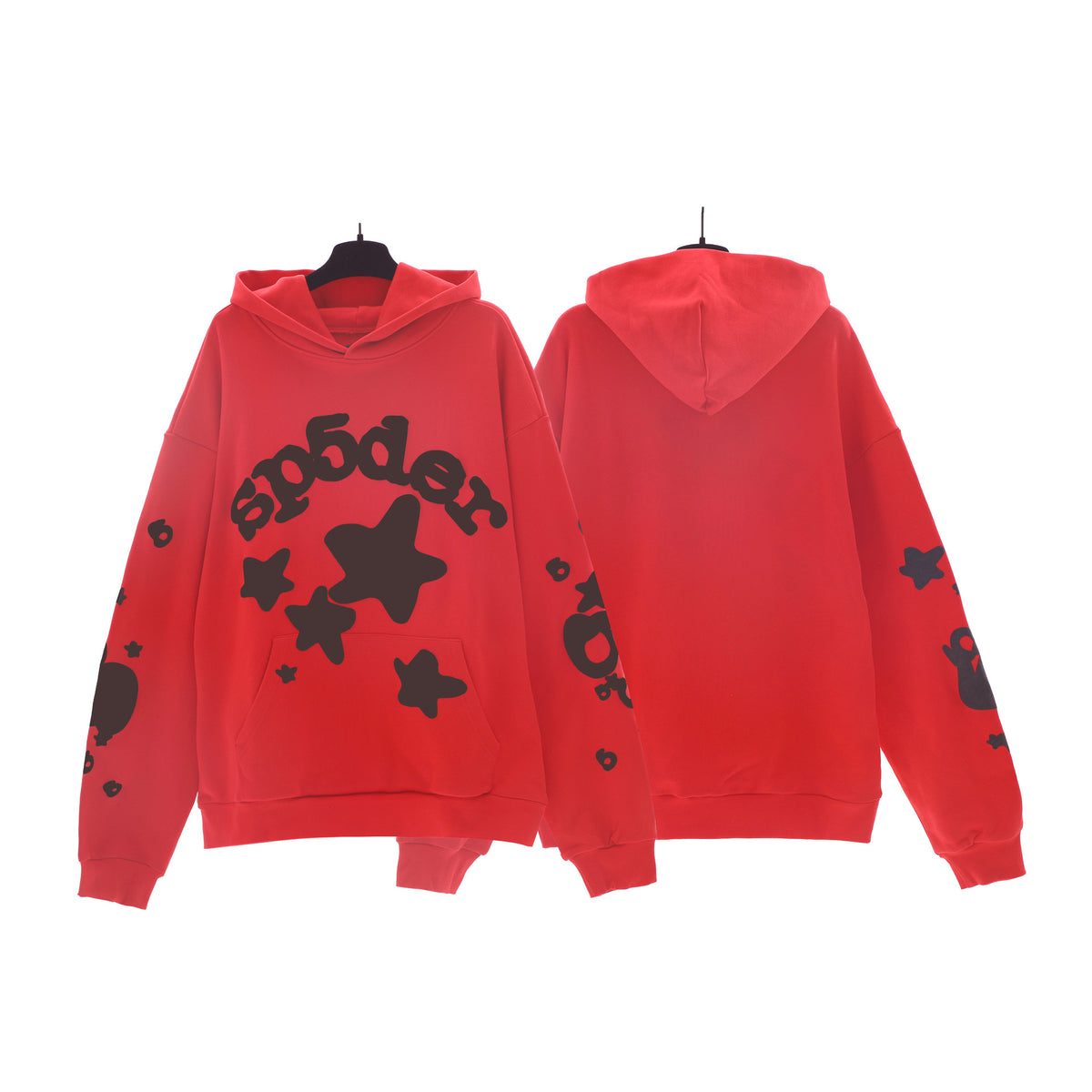 Sp5der Foam Print Spider Web Hoodie Sweatshirt Jogger Pants Set