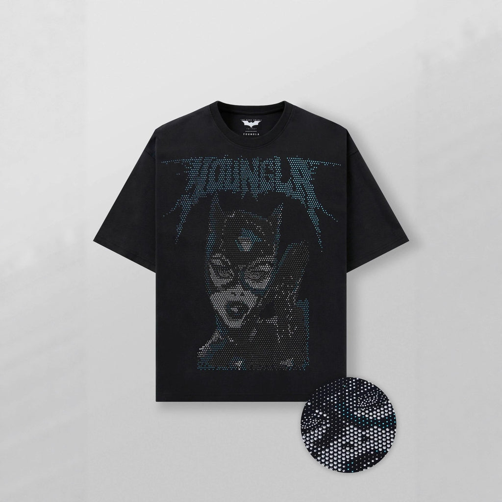 YOUNGLA 4257 Batman Rhinestone Tees