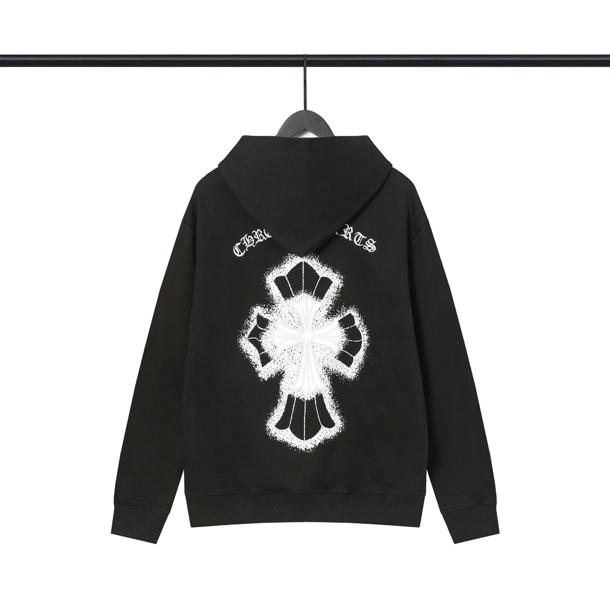 Chrome Hearts Multi‑Cross Sanskrit Graphic Oversized Hoodie Streetwear