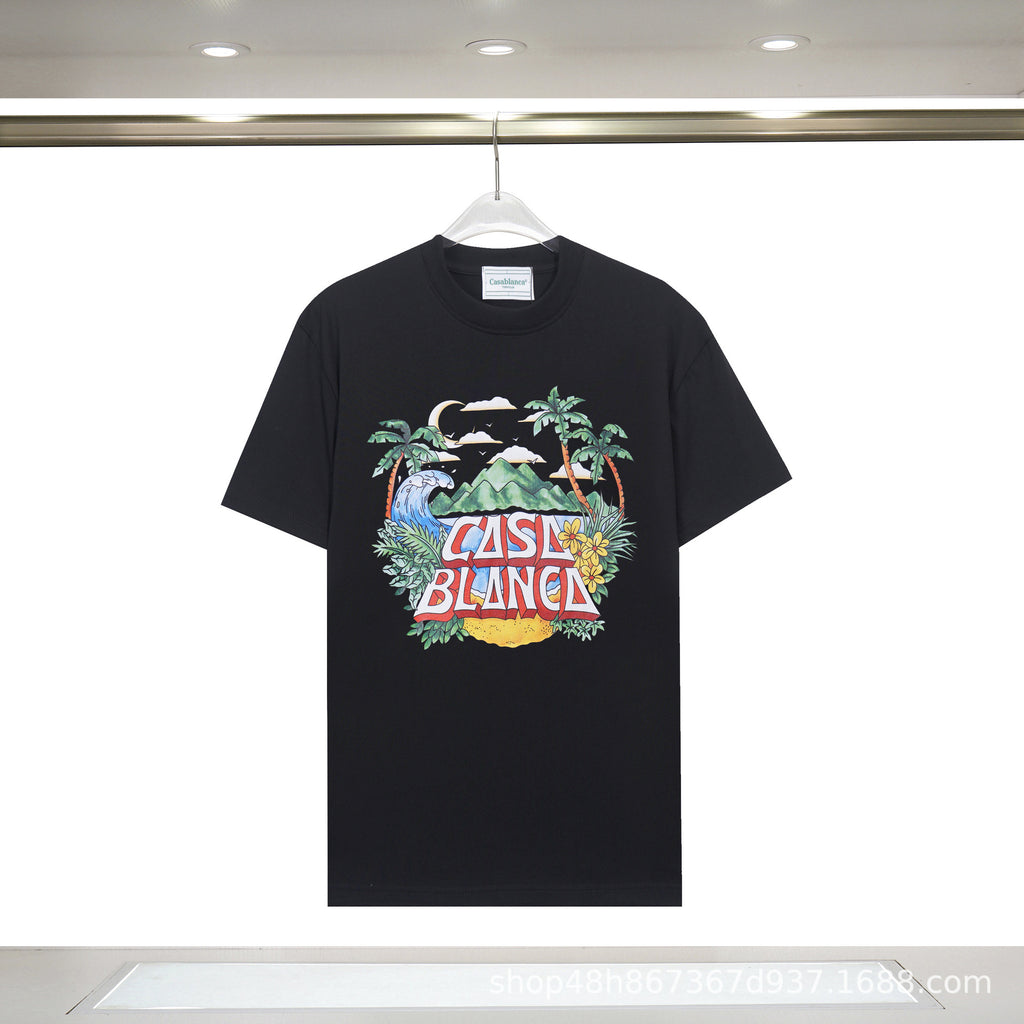 Casablanca Art Print Loose Unisex Short Sleeve Graphic T-Shirt