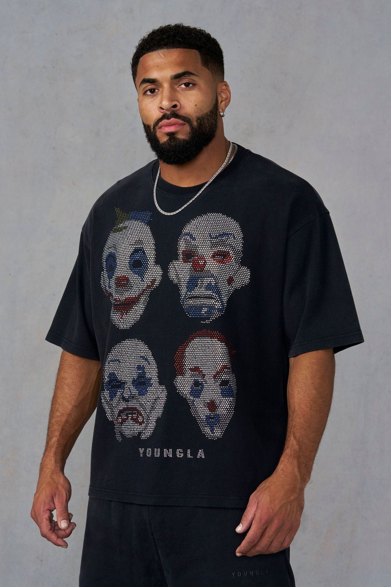 YOUNGLA 4257 Batman Rhinestone Tees