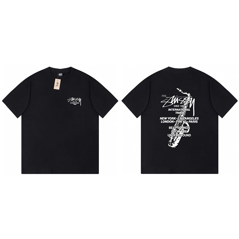 Stussy Graphic Print Collection Loose Casual Short Sleeve T-Shirt