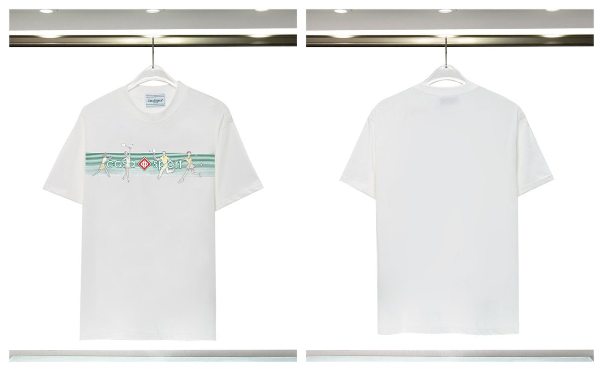 Casablanca Tennis Graphic T-Shirt Loose Oversized Short Sleeve Tee