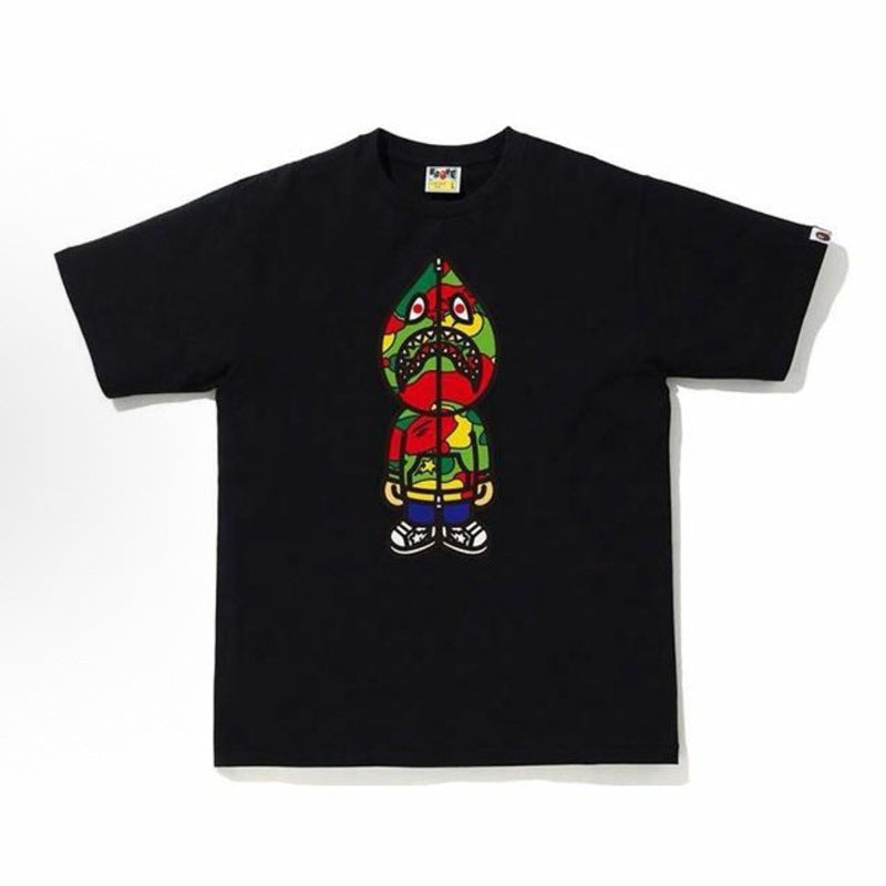 BAPE Ape Head Shark Print Unisex Casual T-Shirt