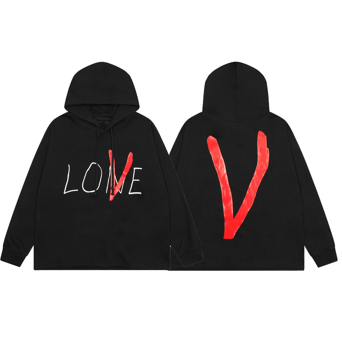 Vlone Friends Big V Logo American Style Unisex Hoodie