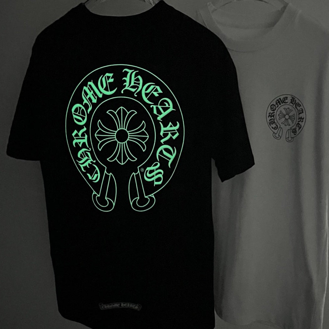 Chrome Hearts Horseshoe Sanskrit Glow In Dark Short Sleeve Tee Unisex
