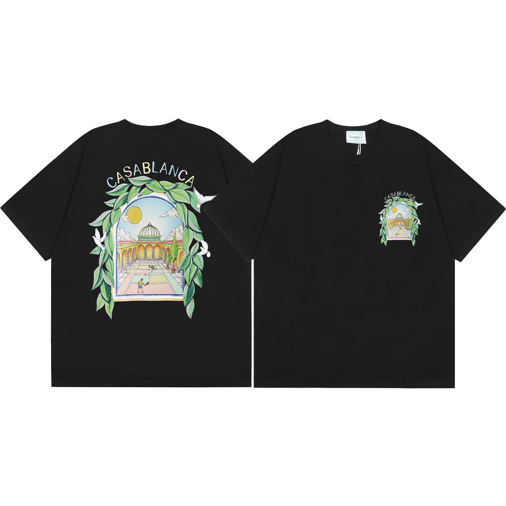 Casablanca Multi‑Print Tennis Floral Graphic Oversized Tee Streetwear