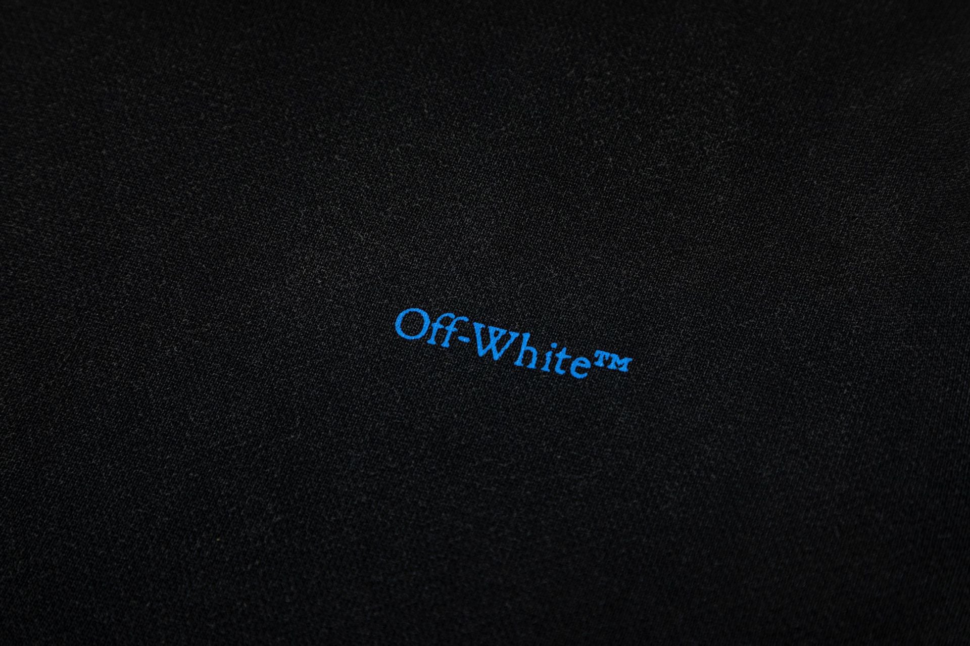Off-White Pocket Portrait Letter Print Pullover Hoodie Unisex