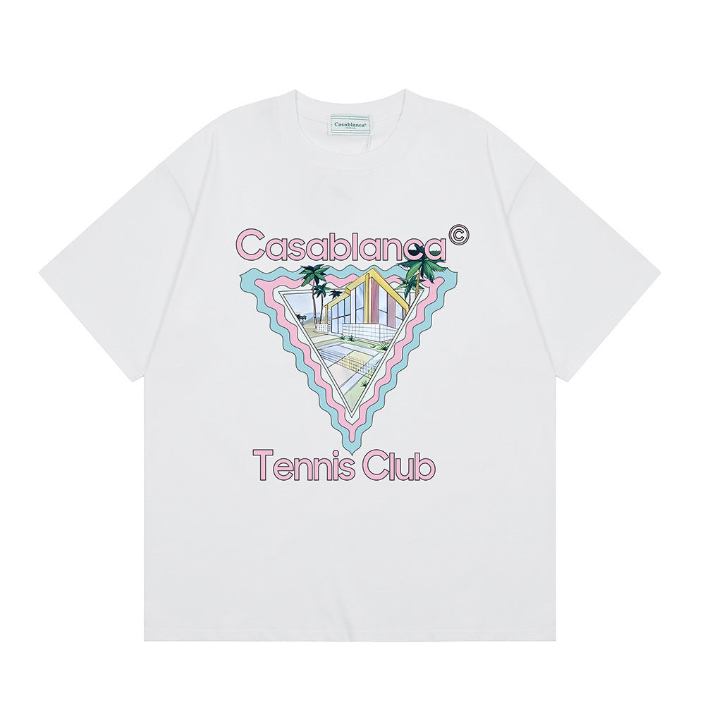 Casablanca Multi‑Print Tennis Floral Graphic Oversized Tee Streetwear
