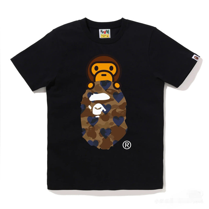Bape Ape Head Graphic Short Sleeve Tee Streetwear Unisex