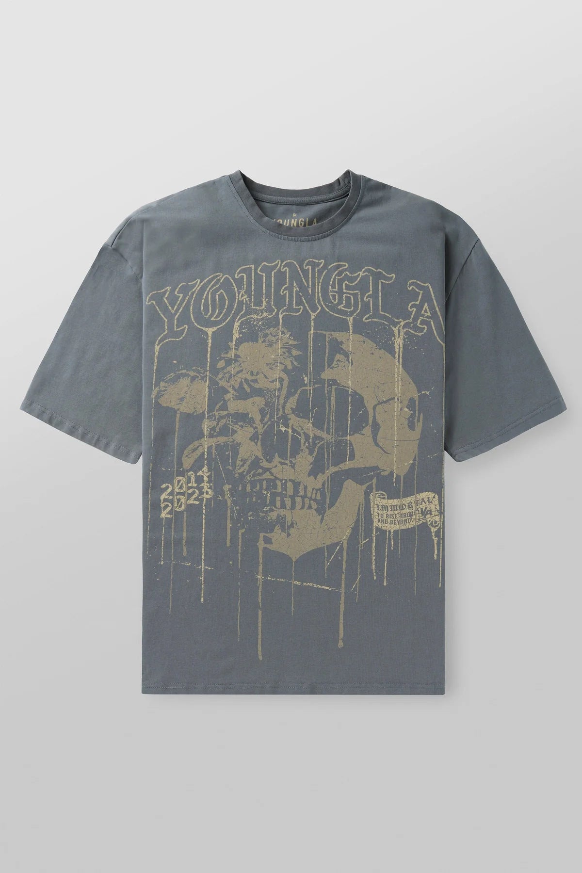 YOUNGLA 4116 Floral Skull Tees
