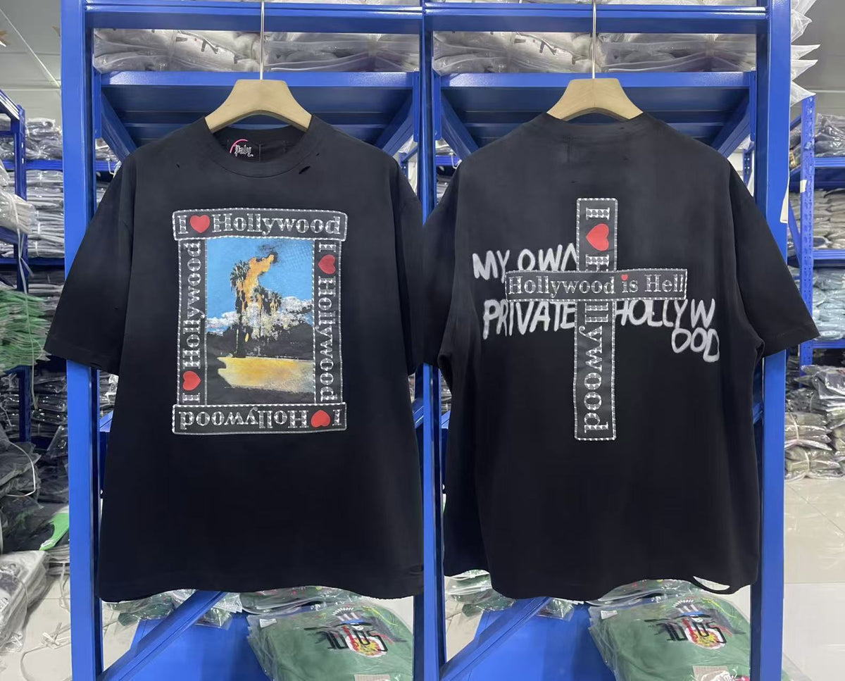 Paly Hollywood My Own Private Hollywood Graphic Crew Neck T Shirt