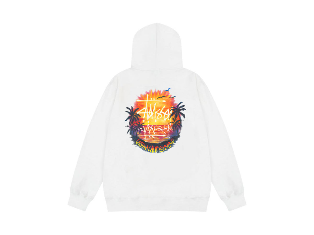 Stussy Zip Up Hoodie Multi Graphic Letter Print Streetwear Jacket