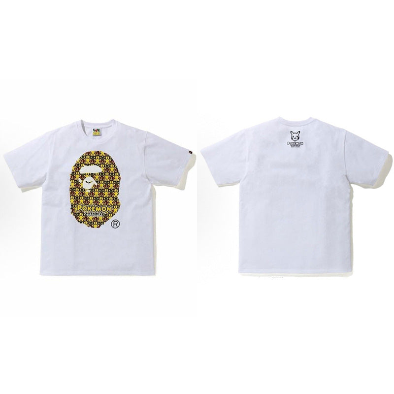 Bape Ape Head Graphic Short Sleeve Tee Streetwear Unisex
