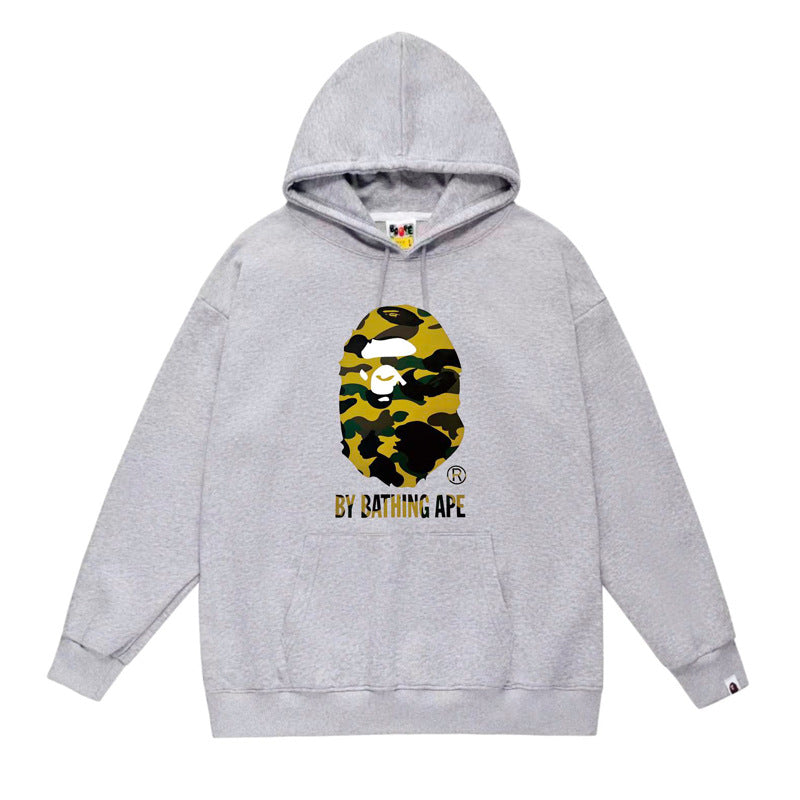 BAPE Ape Head Graphic Hoodie Camo Print Loose Cotton Pullover