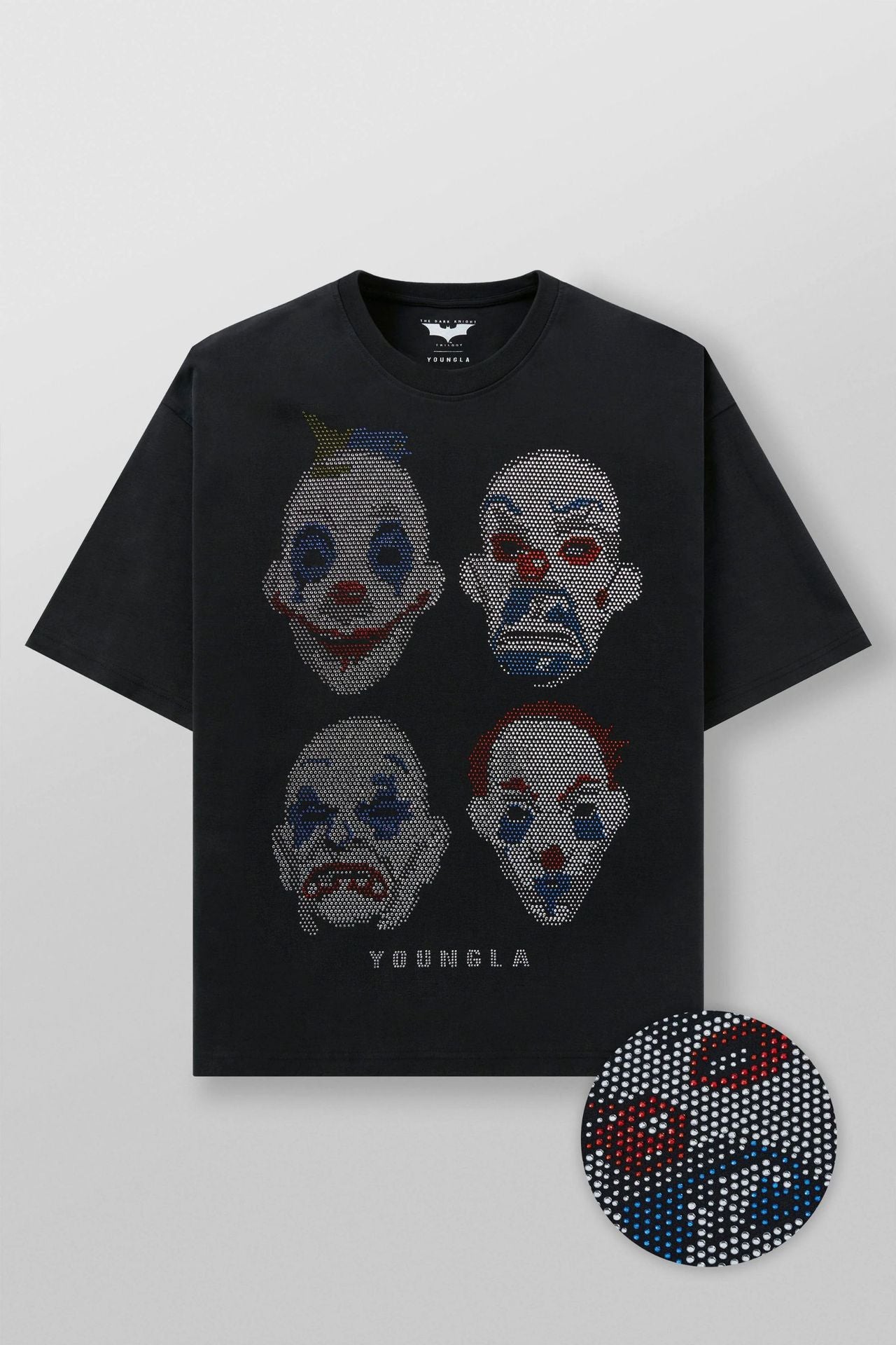 YOUNGLA 4257 Batman Rhinestone Tees