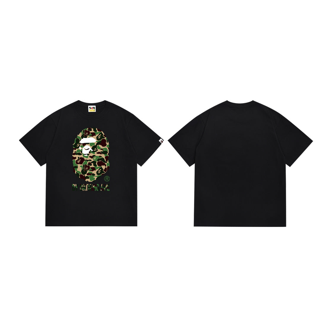 Bape Camo Ape‑Head Graphic Oversized Tee Streetwear Unisex