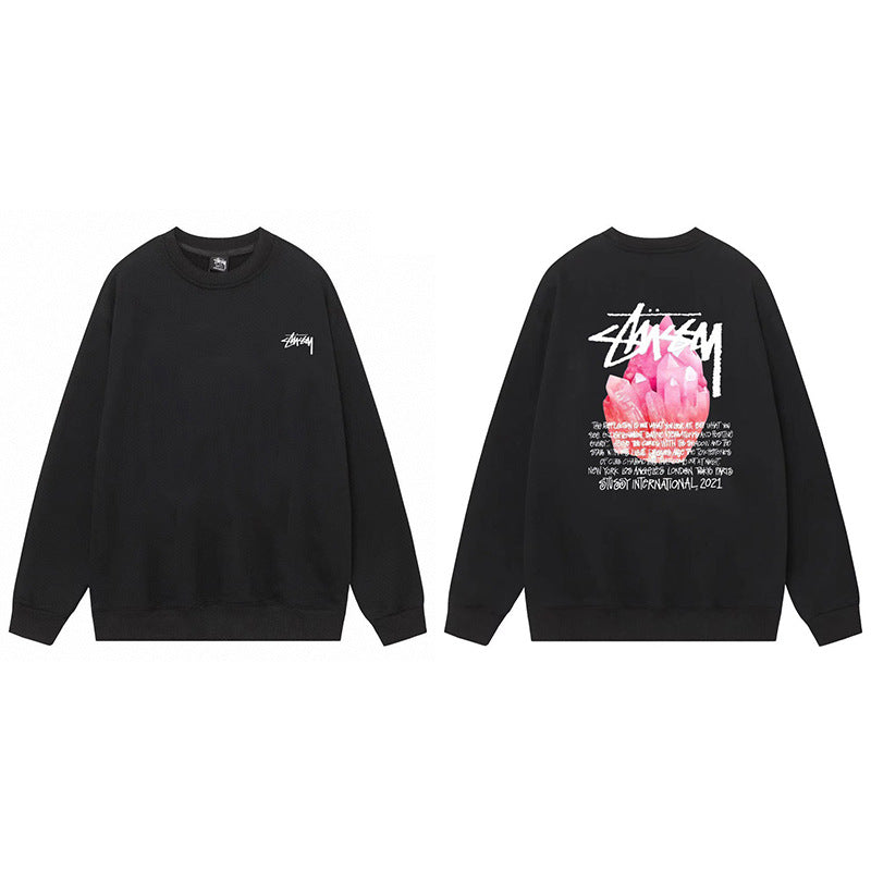 Stussy Graphic Crewneck Sweatshirt 8 Ball Dice Street Casual Pullover