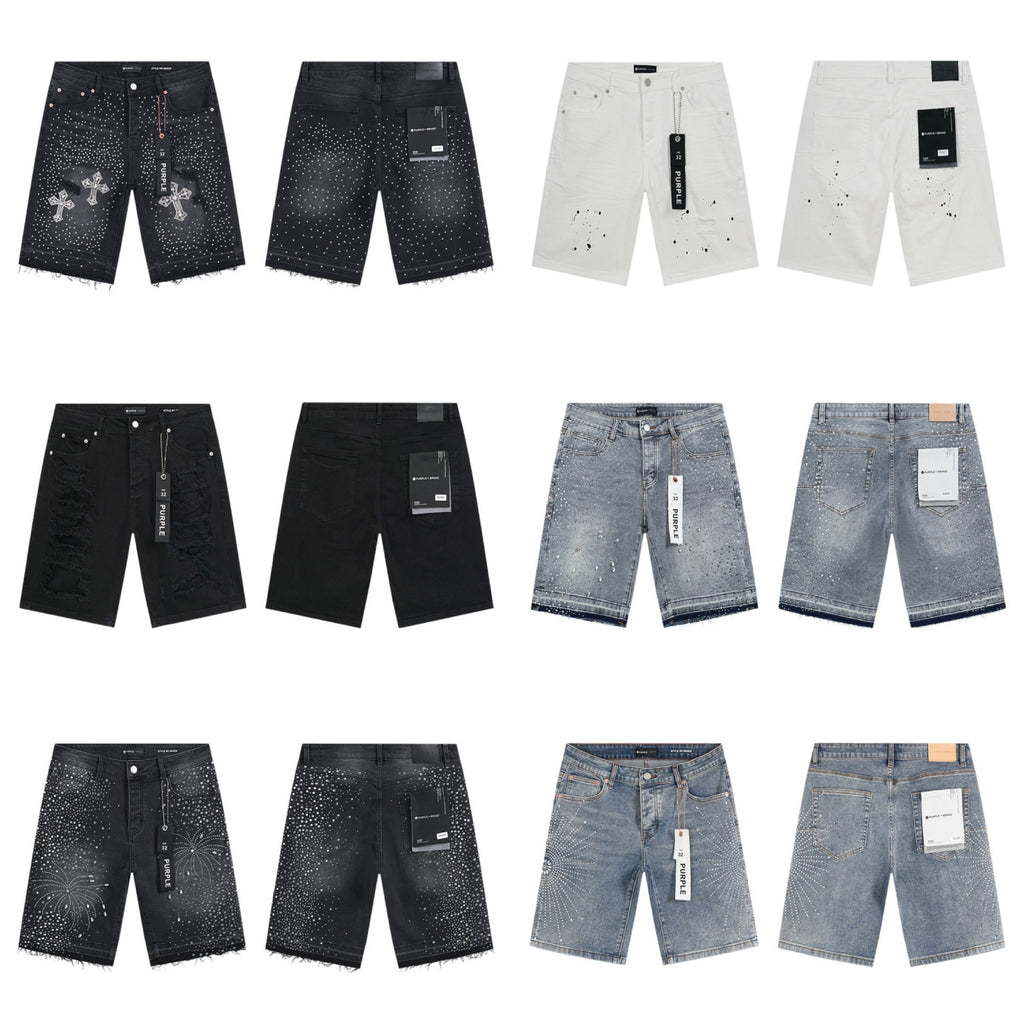 Purple Brand Distressed Loose Fit Denim Shorts Unisex