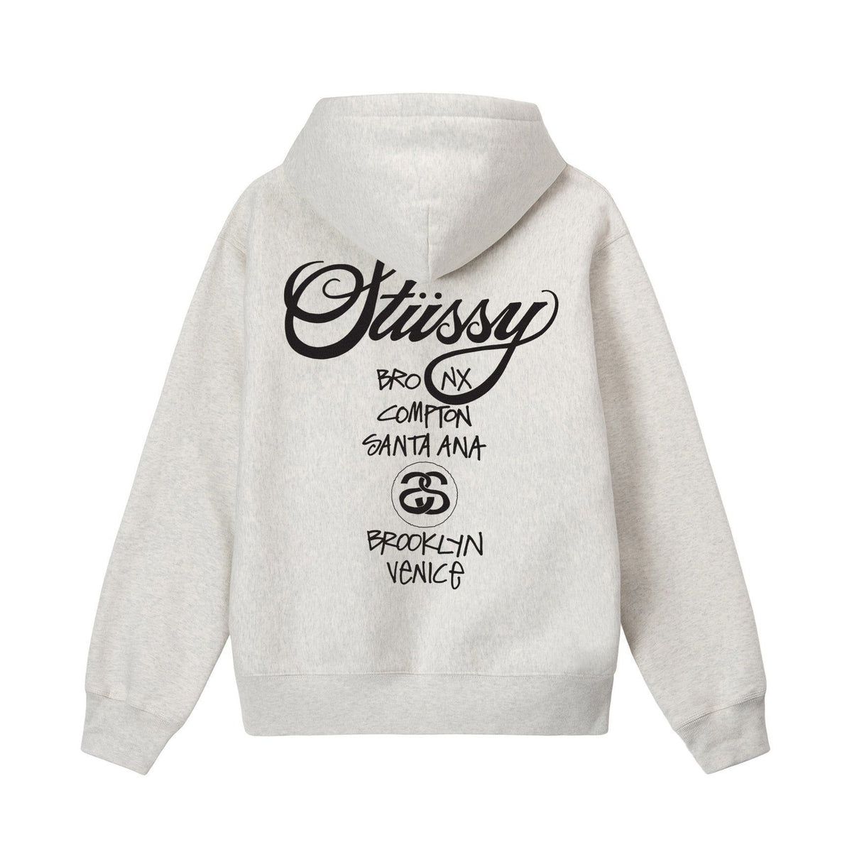 Stussy Script 8 Ball World Tour Graphic Oversized Hoodie Streetwear
